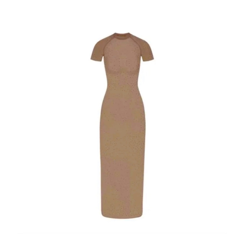 SKIMS Taupe Short Sleeve Maxi Swim Coverup, 4X